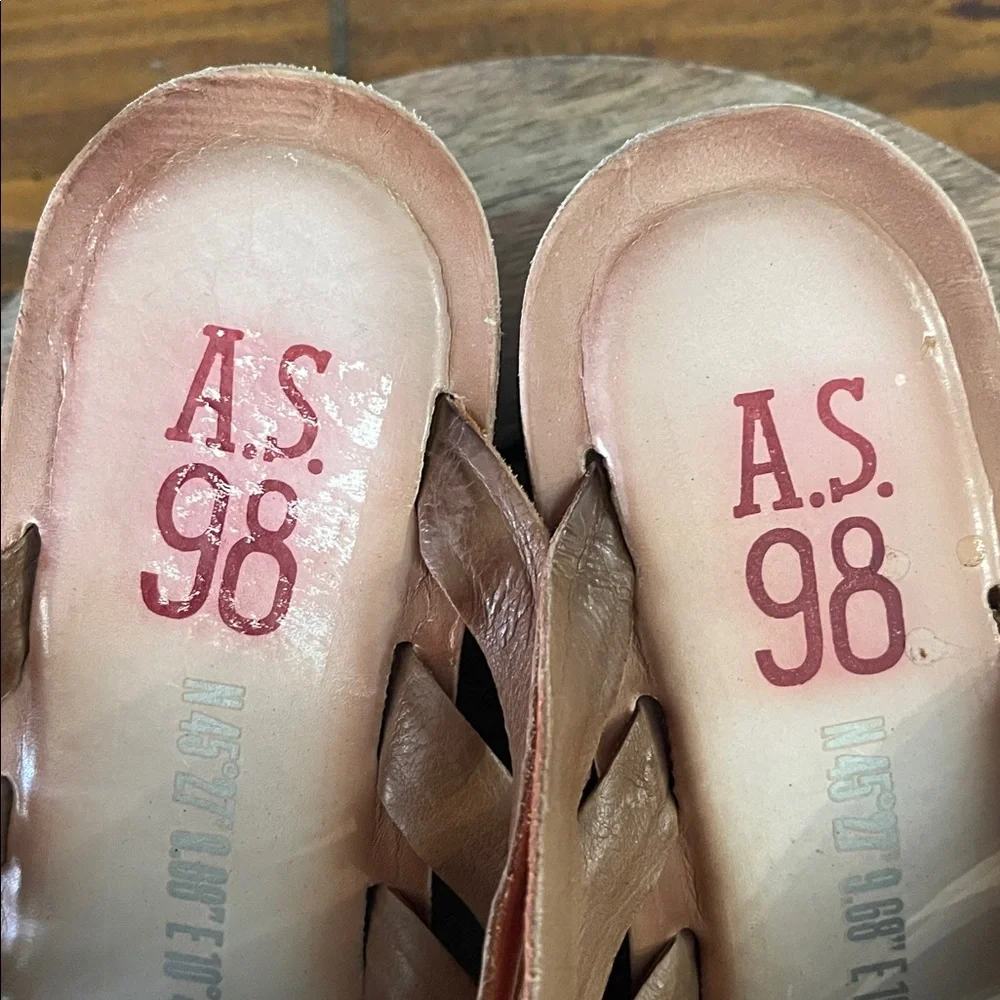 A.S.98 Nicolls Strappy Leather Platform Wedge Sandal in Rust Orange Sz 10.5 (42)